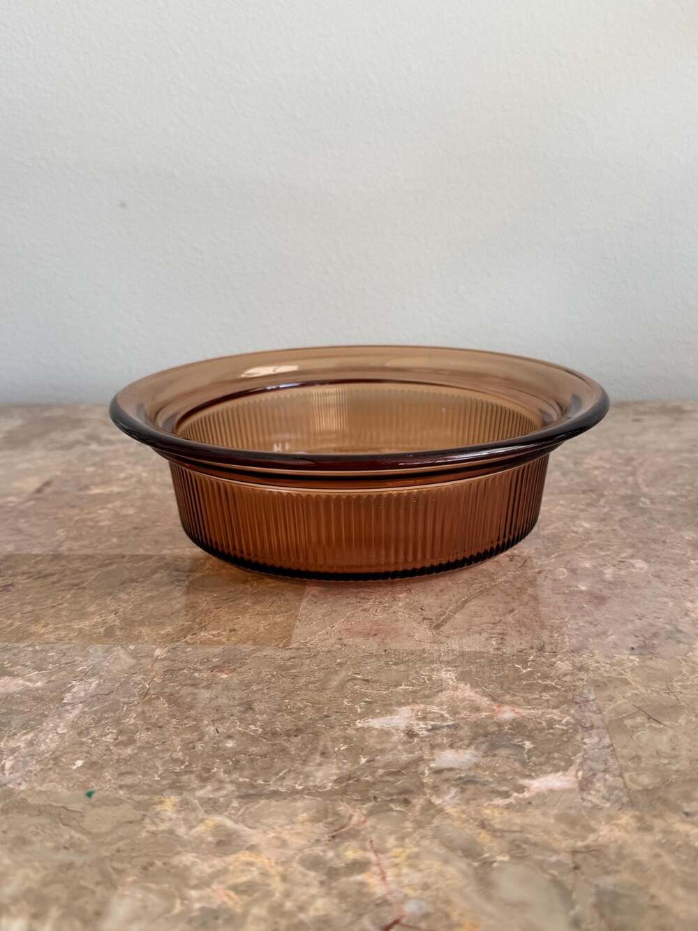 Vintage Corning Visions V-30-B 24oz (750 ml) casserole bowl amber glass no lid